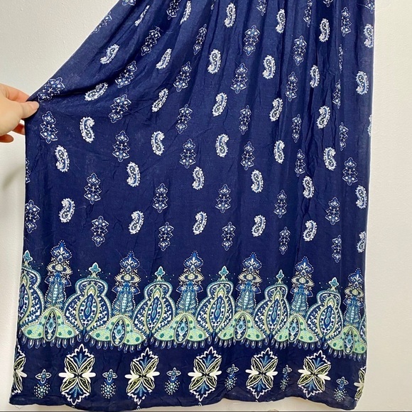 Urban Coco Blue Paisley Maxi Dress with Spaghetti Straps – Size Small - Picture 7 of 8